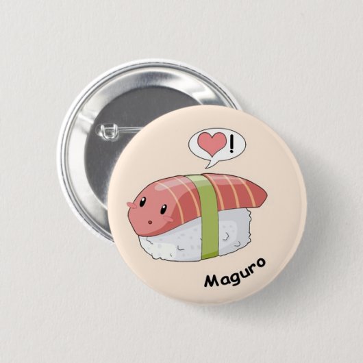 Sushi kawaii ronde button 5,7 cm (Voorkant /achterkant)