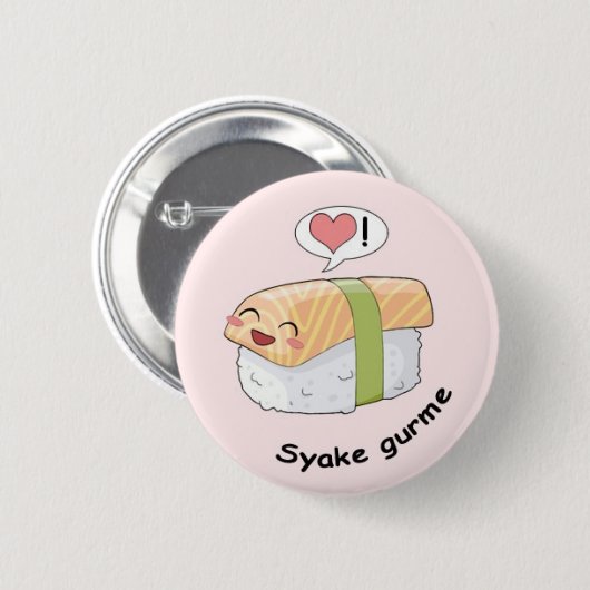 Sushi kawaii ronde button 5,7 cm (Voorkant /achterkant)