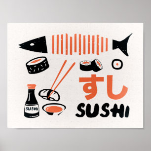  sushi keukenbord poster