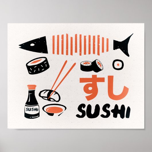 sushi keukenbord poster (Voorkant)