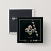 sushi-knoppen vierkante button 5,1 cm (Voorkant /achterkant)