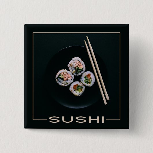 sushi-knoppen vierkante button 5,1 cm (Voorkant)