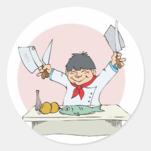 sushi-kok ronde sticker
