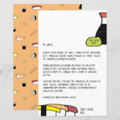 Sushi Letter | Cute & Fun Wasabi w/ Date Sjabloon (Voorkant / Achterkant)