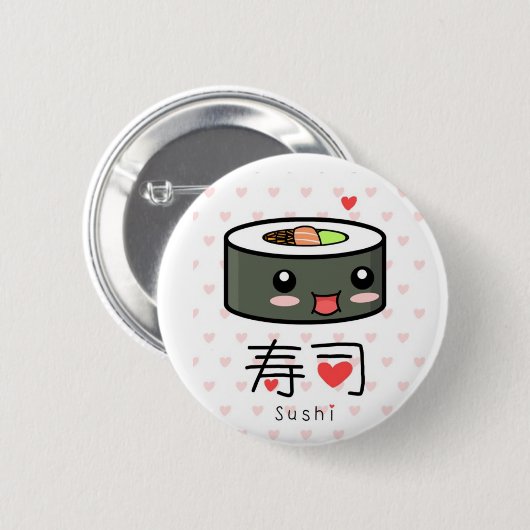 Sushi-liefdespin Ronde Button 5,7 Cm (Voorkant /achterkant)