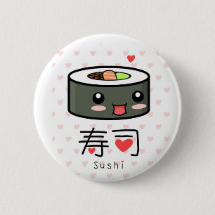 Sushi-liefdespin Ronde Button 5,7 Cm