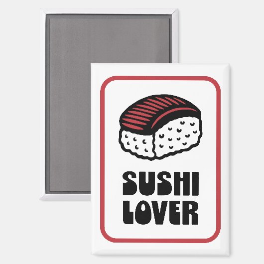 Sushi liefhebber nigiri retro esthetisch magneet (Voorkant / Achterkant)