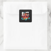 Sushi Liefhebber, Octopus Sushi Chef Vierkante Sticker (Tas)