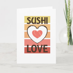 Sushi Love Heart Food Favorite Food Vintage Kaart
