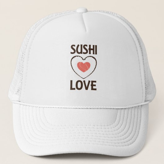 Sushi Love Heart Rice Salmon Favorite Trucker Pet (Voorkant)