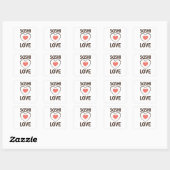 Sushi Love Heart Rice Salmon Favorite Vierkante Sticker (Vel)