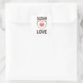 Sushi Love Heart Rice Salmon Favorite Vierkante Sticker (Tas)