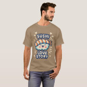 Sushi Love Story retro T-shirt (Voorkant volledig)