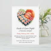 Sushi & Love Uitnodiging (Staand voorkant)