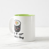 Sushi Lover Funny Kawaii Tweekleurige Koffiemok (Voorkant links)