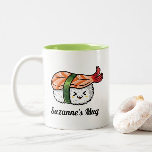 Sushi Lover Gift Tweekleurige Koffiemok (Met donut)