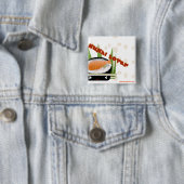 Sushi Lover Vierkante Button 5,1 Cm (In situ)