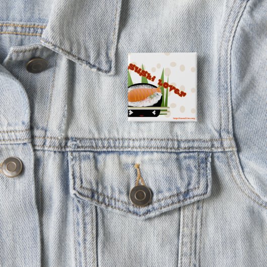 Sushi Lover Vierkante Button 5,1 Cm (In situ)