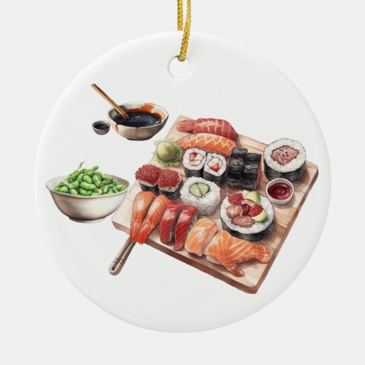 Sushi Lover Voedsel Japans Keramisch Ornament (Voorkant)