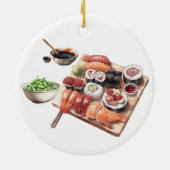 Sushi Lover Voedsel Japans Keramisch Ornament (Achterkant)