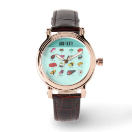 Sushi Lovers draag dit horloge. Voeg je eigen teks Horloge