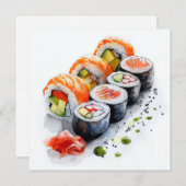 Sushi Lovers Wasabi Uniek Ontwerp Blank Feestdagenkaart (Voorkant / Achterkant)