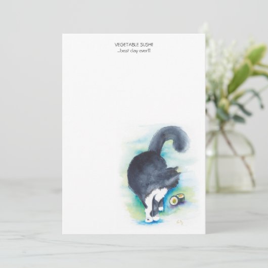 Sushi Lover's Waterverf Note Cards Kaart (Staand voorkant)