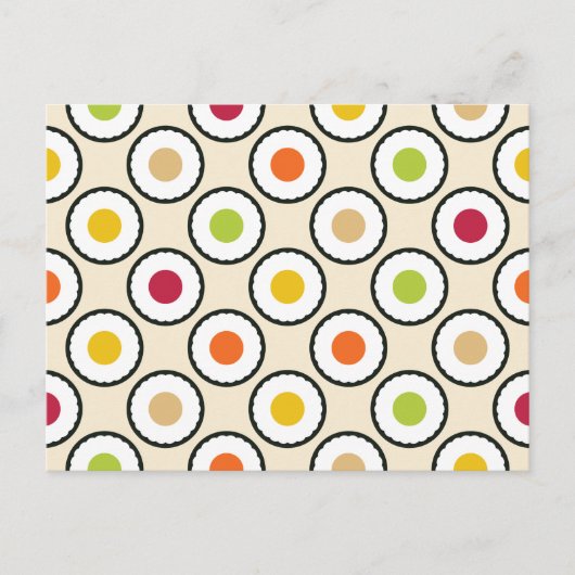 Sushi Maki Polka Dots Briefkaart (Voorkant)