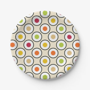 Sushi Maki Polka Dots Papieren Bordje