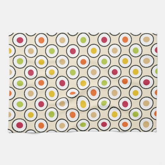 Sushi Maki Polka Dots Theedoek (Horizontaal)