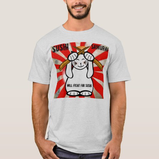 Sushi Maneki Neko ? Samurai - Aangepast T-shirt (Voorkant)