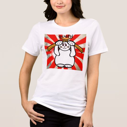 Sushi Maneki Neko Shirt (Voorkant)