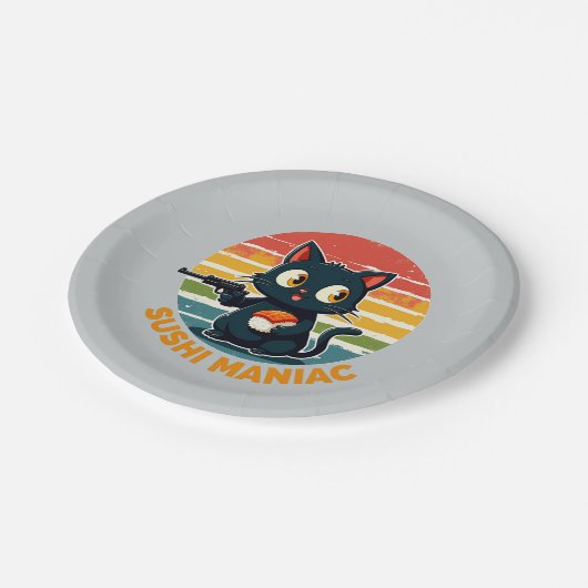 Sushi-maniak Papieren Bordje (Gekanteld)