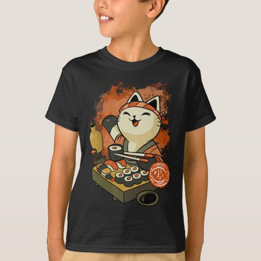Sushi Master Cat T-shirt (Voorkant)
