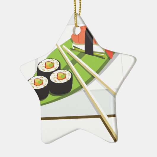Sushi Meal Keramisch Ornament (Links)