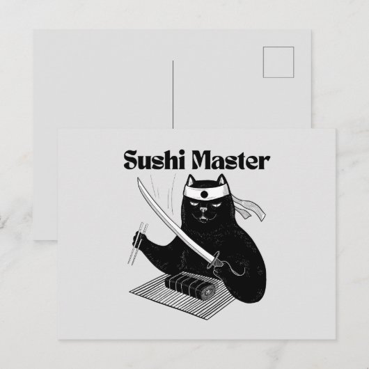 sushi meester, sushi kat briefkaart (Voorkant / Achterkant)