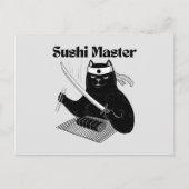 sushi meester, sushi kat briefkaart (Voorkant)