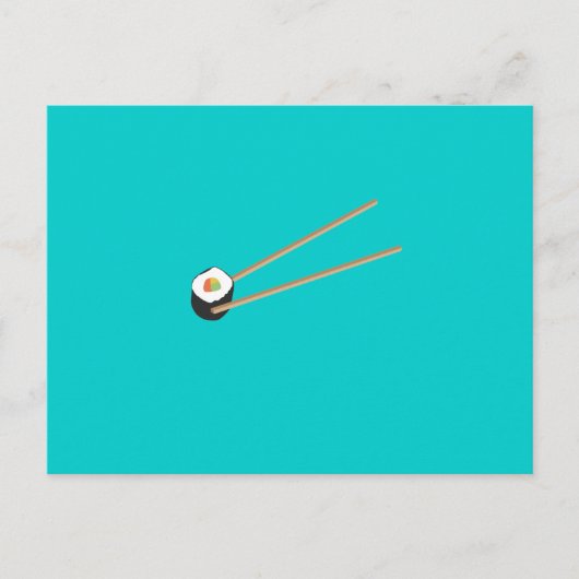 Sushi met kruipstokken briefkaart (Voorkant)