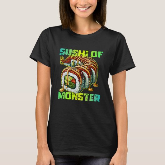 sushi met monsterontwerp t-shirt (Voorkant)