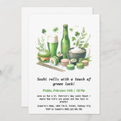 Sushi met St. Patrick's Day-thema – Groen is het n Kaart (Voorkant / Achterkant)