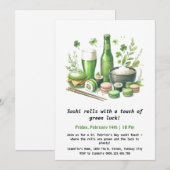 Sushi met St. Patrick's Day-thema – Rollen in het Kaart (Voorkant / Achterkant)