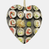 Sushi met Wasabi en Ginger Keramisch Ornament (Rechts)