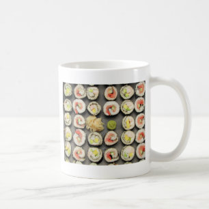 Sushi met Wasabi en Ginger Koffiemok