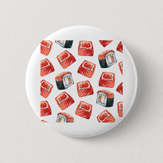 Sushi met zalm - Syake-maki Ronde Button 5,7 Cm (Voorkant)
