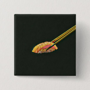 Sushi minachting cadeau vierkante button 5,1 cm