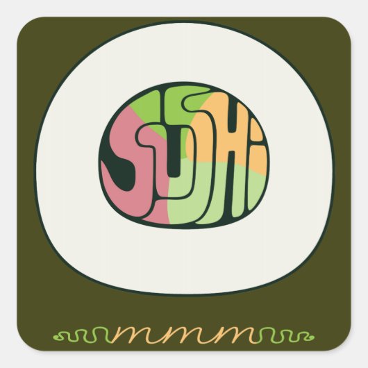 Sushi mmm Stickers (Voorkant)