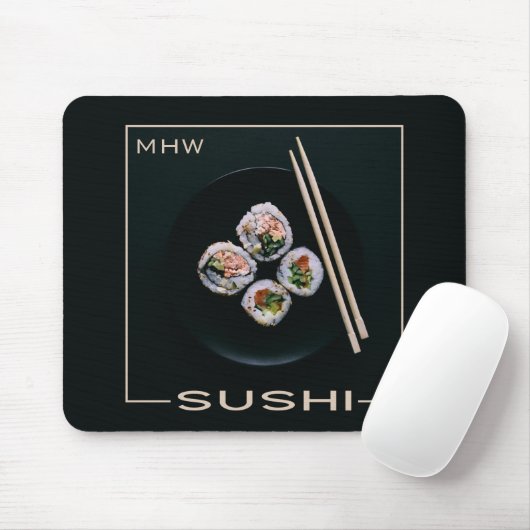Sushi monogram mousepad muismat (Met muis)