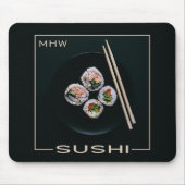 Sushi monogram mousepad muismat (Voorkant)