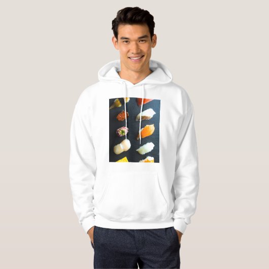 Sushi Museum on a Blackboard | Modern Japanese Sty Hoodie (Voorkant volledig)