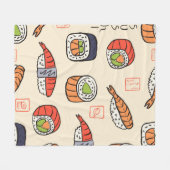 sushi naadloos patroon fleece deken (Voorkant (Horizontaal))